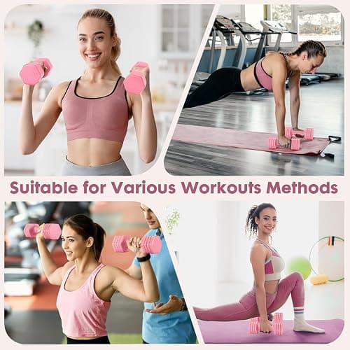 EQUIPRO Adjustable Dumbbell Set, 4 in 1 Free Weights Dumbbells Set for Women, Weights for Women at Home, 2lb 3lb 4lb 5lb with TPU Soft Rubber Handle for Home Gym Exercise Training thumbnail 2