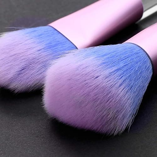 RAEEIKPHZ Unicorn Fan Makeup Brush Set,Crystal Sparkles Blue Blush Powder Fan Lip Eye Shadow Eyebrow Eye Blender Brush in Set thumbnail 6