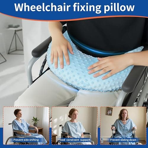 Wheelchair Pillow with Anti - Tilt and Anti - Sideways Support，Adjustable Buckles,Removable Washable Cover, for Elderly & Disabled Adults thumbnail 3