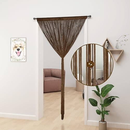 YIIBAII Beaded Curtain Beaded Curtains for Doorways Crystals Suitable for Interior Hanging Decoration and Partitions Closet Curtains (39"x110", Coffee) thumbnail 3