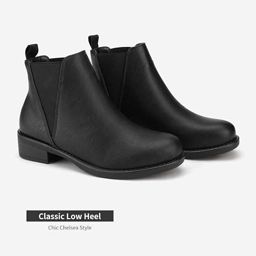DREAM PAIRS Women's Ankle Boots Chunky Low Heel Chelsea Booties Slip On Elastic Fall Short Boots thumbnail 2