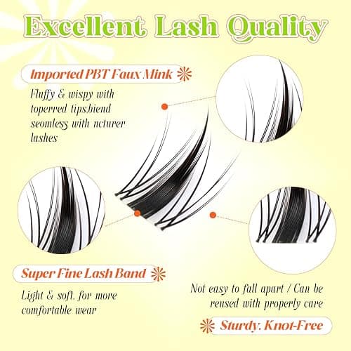 Fonoid Lash Clusters 320 Pcs Manga Lash Clusters 10-16mm Eyelash Clusters C Curl Cluster Eyelash Extensions Soft Comfortable Individual Lashes For DIY At Home（Manga A1) thumbnail 5