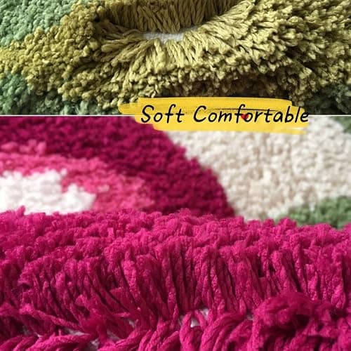 Lupidyyxun Cherry Bath Mat for Bathroom, Non Slip Cute Bath Mats Fruit Shaped Absorbent Bath Rugs Bathroom Tub Plush Shower Rugs Washable Carpet for Kid's Room (Cheery) thumbnail 5