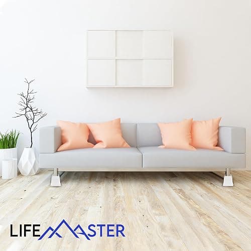 LifeMaster 8pcs Bed Risers Set - 3.5 inch Adjustable Heavy Duty Furniture Risers for Sofa Couch, Great for Under Bed Storage (White) - 3.5inch-8 PACK - White thumbnail 7