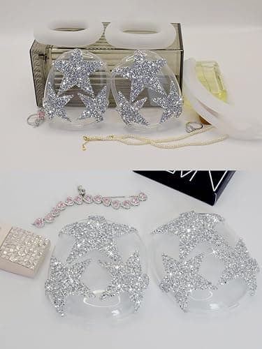 3 in 1 Bling Case Cover for AirPod Max, Clear TPU Glittering Rhinestones Stars Protective Ear Cups Covers Silicone Earpad Headband Covers Compatible for Apple AirPods Max Headphones (Star) thumbnail 4