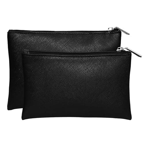 Gvhntk 2 Pcs Makeup Bag Small Cosmetic Bag for Purse Pouch PU Leather Cute Travel Pouch with Zipper Organizer Storage for Women - Image 1
