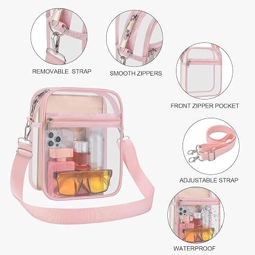 USPECLARE Clear Purse for Stadium Events Transparent Messenger Bag | Stadium Approved Clear Crossbody Bag with Adjustable Straps for Men and Women for Concerts, Game Days, Outdoor Events thumbnail 4