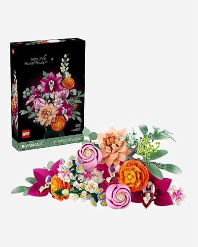 LEGO Botanicals Pretty Pink Flower Bouquet Building Set for Adults - Gifts for Birthdays - Artificial Flowers for Decor or Table Display - 10342 thumbnail 9