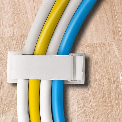 SOULWIT® 50 x Self-Adhesive Cable Management Clips for USB Cable TV, Charger, Audio, Wire Clamp for Table, Car, Office, Home thumbnail 6