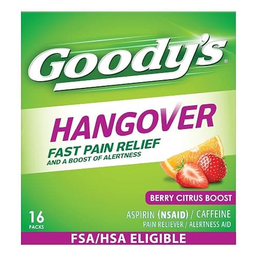 Goody's Hangover Relief Powder, Dual Action Fast Headache Pain Relief with Aspirin and Caffeine, Berry Citrus Flavor, 16 Count - Image 1