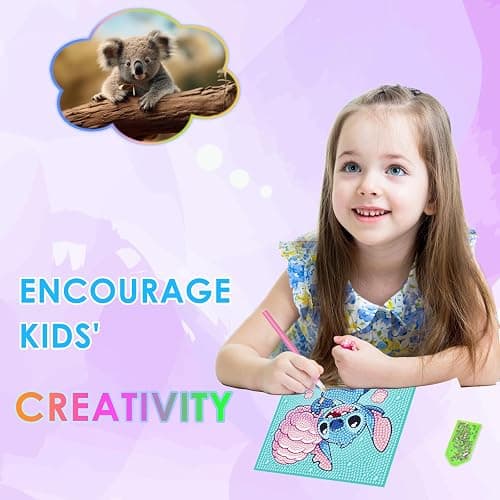 Diamond Art Kits for Kids - Crafts for Girls 8-12 - Diamond Art Painting with Wooden Frame - Arts and Crafts for Kids Ages 4-6 8-10 - GEM Art Supplies for Adult Beginners Home Wall Decor Gifts thumbnail 7
