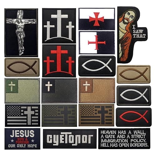 2PCS AliPlus Jesus Christ Patch Embroidered Patches Tactical Morale Patch Hook and Loop thumbnail 4