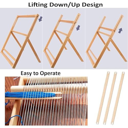 WILLOWDALE 25.2" H x 19.3" W Weaving Loom with Stand Wooden Multi-Craft Weaving Loom Arts & Crafts, Extra-Large Frame, Develops Creativity Weaving Frame Loom with Stand for Beginner thumbnail 5
