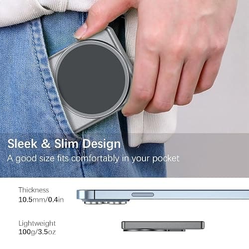 Vlog Selfie Monitor Screen for iPhone (NOT Support 17), Rear Camera for Selfie Vlog Live Stream, Magnetic Mount Wireless Connection with Remote Control (Grey) thumbnail 6