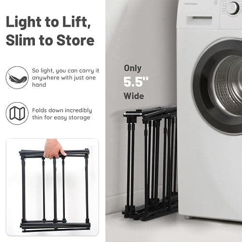 ZOES HOMEWARE 4 Tier Clothes Drying Rack Foldable | Foldable Clothing Drying Rack | Laundry Drying Rack Collapsible for Laundry Room, Dorm, Expandable Sturdy Metal Design | Black 29"L x 11.5"W x 53"H thumbnail 9