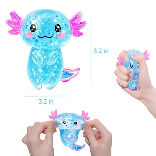 5 Pack Squishy Fidget Squeeze Toys Squishies Axolotl Squishys Box (Animal) thumbnail 2