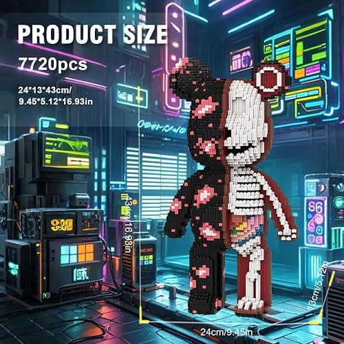 DAHONPA Animal Graffiti Skeleton Bear Micro Building Blocks Set（7220PCS）, Gift for Adults and Kids thumbnail 3