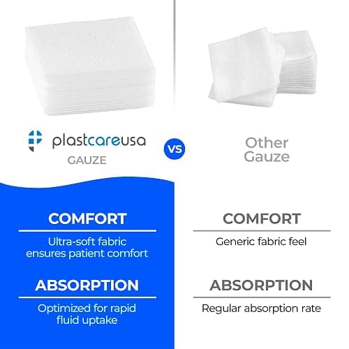 1000 Count 2x2 Gauze Pads - Soft 4-Ply Non Woven Sponges - Non Sterile Dental & Esthetic Wipes - All Purpose Medical Gauze Squares for First Aid, Surgical, Wound Dressing (5 Packs of 200) thumbnail 3