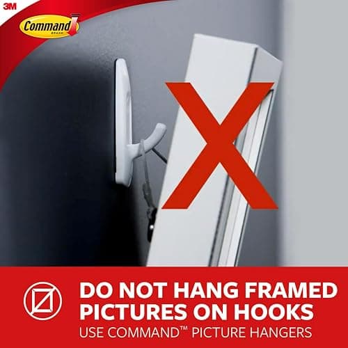 Command Medium Utility Hooks, 20 Hooks and 24 Command Strips, Damage Free Hanging Wall Hooks with Adhesive Strips, No Tools Adhesive Hooks for Hanging, Organization and Storage, Holds up to 3 lb - 20 Hooks thumbnail 6