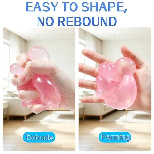 2 PCS Coconut Oil Squishy – Formable No-Rebound Stress Relief Balls, Sensory Fidget Toys for Study Work & Relaxation, Calming Desk Decor Anxiety Relief Gifts for Kids & Adults(Blue+Pink) thumbnail 3