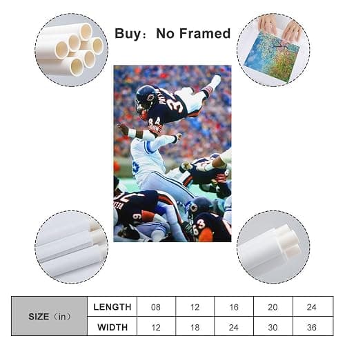 fuyaozhishang Rugby Player Walter Payton Poster 16x24inch(40x60cm) Unframe-style thumbnail 2