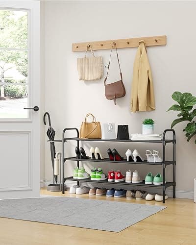 Kitsure Extra-Long Shoe Rack for Closet, Shoe Organizer for Front Door Entrance, Stackable Shoe Shelf, Detachable Closet Organizers and Storage, 39.0" Wide - 3 Tier, Black thumbnail 2