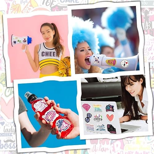 MonEnfance 200PCS Cheer Stickers, Vinyl Cheerleading Stickers for Laptop Cheer Stuff Water Bottles Pink Cheerleaders Gifts for Girls Cheer Lover Team School Teens thumbnail 4