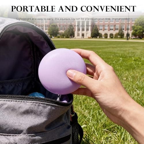 Bread Slow Rising Squishy Toy - Soft, Round, Dough Squeeze Fidget Toy for Stress Relief, Anxiety, and Sensory Play (Purple) thumbnail 2