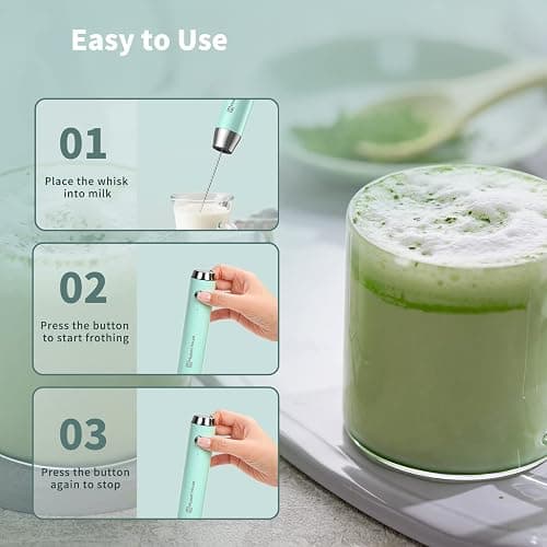 Maestri House Rechargeable Milk Frother, LunaFro NS Handheld Electric Foam Maker Waterproof Detachable Stainless Steel Whisk Drink Mixer Foamer for Lattes, Cappuccino, No Stand thumbnail 7