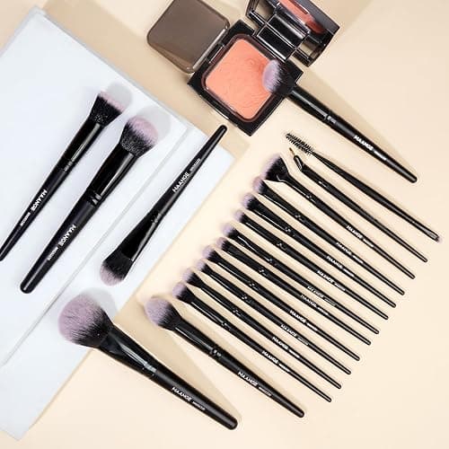 MAANGE Makeup Brush Set 38 Pcs Premium Synthetic Makeup Brushes For Foundation Powder Concealers Blush Eye shadows Make up Brushes Kits - Black thumbnail 8