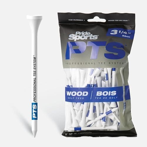 PrideSports PTS Wood Golf Tees | 75 Count, 3-1/4 Inch | #1 Wood Tee on Tour | Best for Drivers & Woods - Image 1