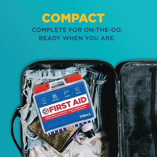 Be Smart Get Prepared 110 pc First Aid Kit: Clean, Treat, Protect Minor Cuts, Home, Office, Car, School, Business, Travel, Emergency, Outdoor, Camping & Sports, FSA/HSA (Packaging may vary) thumbnail 8