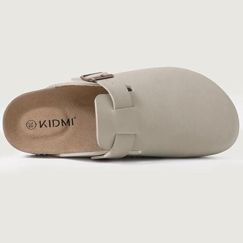 KIDMI Unisex Vegan Suede Clogs Leather Mules Womens Mens Cork Footbed Potato Shoes with Arch Support thumbnail 3
