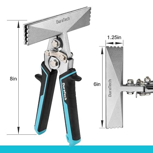 DURATECH 6 Inch Sheet Metal Bender, Hand Seamers Sheet Metal Tools | Ergonomic TPR Handle, Straight Jaw Metal Bending Pliers for Bending, Seaming and Flattening Metal thumbnail 2