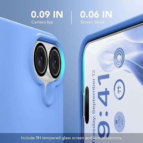 GONEZ Magnetic for iPhone 16 Case, Compatible with MagSafe, [Screen Protector + Camera Lens Protector], Liquid Silicone Shockproof Protective Phone Case for iPhone 16 6.1", Royal Blue thumbnail 8