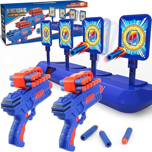 BAODLON Digital Shooting Targets with Foam Dart Toy Gun, Electronic Scoring Auto Reset 4 Targets, Shooting Game Toys Gifts for Age of 5, 6, 7, 8, 9, 10+ Years Old Kids, Boys, Compatible with 2 Toy Gun - Image 1