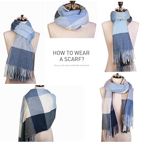 SOJOS Classic Plaid Tartan Scarf for Women Men Soft Scarves SC316 thumbnail 4