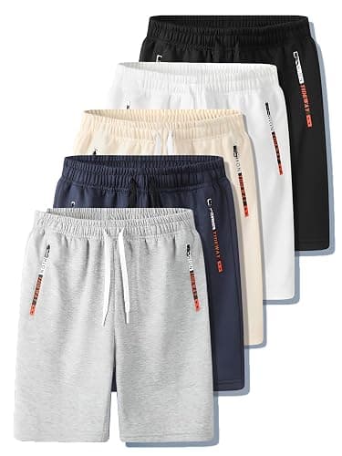LIUNLU 5 Pack Boys Athletic Shorts Quick Dry Basketball Shorts Lightweight with Pockets and Drawstring for Youth Kids - Image 1