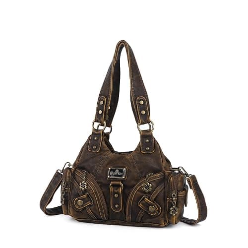 Angel Kiss Purses for Women Small Hobo Shoulder Bags Vagen Leather Multi-Pocket Tote Bag with Zipper thumbnail 7