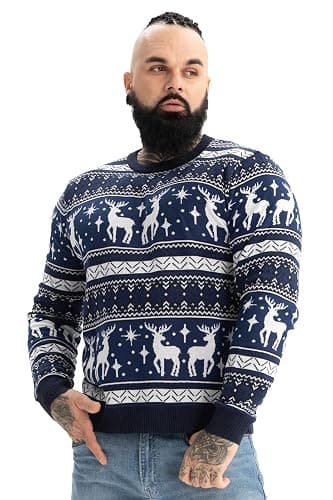 Ugly Christmas Sweater for Men, Hooded Unisex Women Xmas Hoodie Pullover for Party Festive Party - Image 1