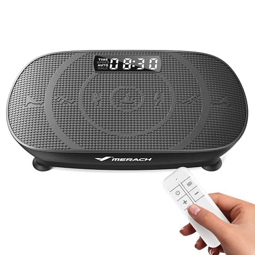 MERACH Vibration Plate Exercise Machine, Slim Vibration Plate for Lymphatic Drainage Weight Loss, Vibrating Plate with Real-Time Calorie Tracking on LED Display, Workout Equipment for Home Women Men - Image 1