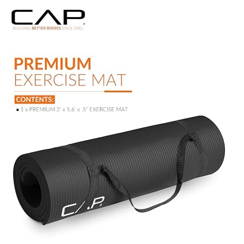 CAP Barbell 1/2-Inch High Density Exercise Yoga Mat with Strap | Multiple Options thumbnail 2