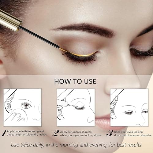 Eyelash Growth Serum – Lash Serum for Eyelash Growth with 15 Plant Extracts for Longer Thicker Fuller Lashes Nourishing Formula to Enhance Natural Beauty Hypoallergenic Oil Free lash growth serum -3ml thumbnail 7