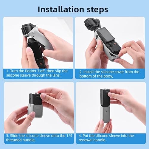 BRDRC Pocket 3 Silicone Cover, For Xtra Muse Protective Case Lens Protector Scratch-Resistant Sleeve Skin Compatible with DJI OSMO Pocket 3 Creator Combo/Xtra Muse Accessories (Pink) thumbnail 8