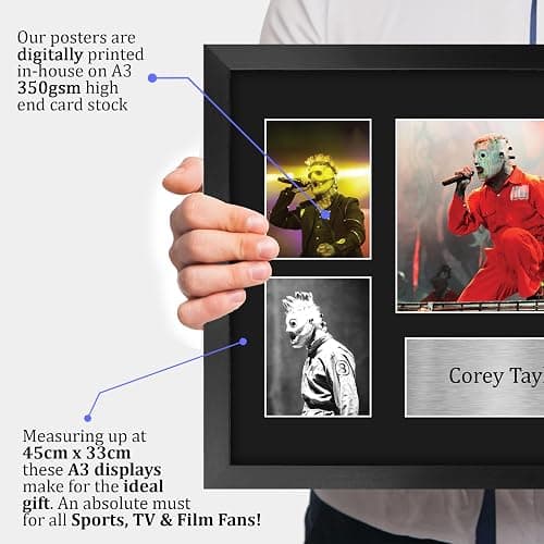 HWC Trading Corey Taylor Gifts Printed Signed Autograph Picture for Music Memorabilia Fans - 16" x 12" Framed thumbnail 3