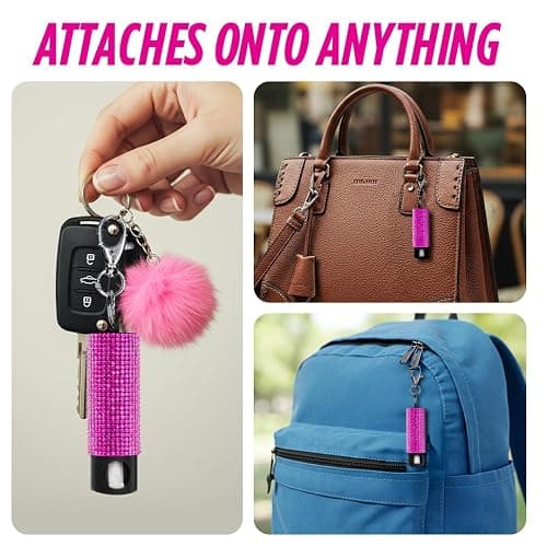 Guard Dog Security Bling it On Pepper Spray Keychain with Safety Twist Top Mini and Easy Carry Lightweight and Fashionable Maximum Police Strength OC Spray 16 Feet Range 0.5 fl oz thumbnail 5