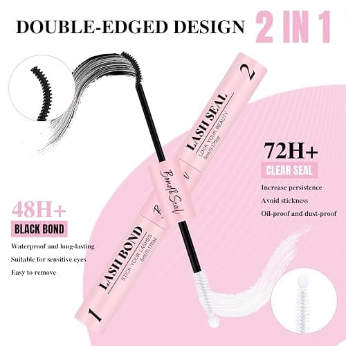 Mayhug Lash Cluster Glue Bond and Seal Kit with Lash Glue Remover and Tweezers Long-Lasting, Waterproof For DIY Eyelash Extension At Home Use Beginners Friendly Kit 4-in-1 thumbnail 2