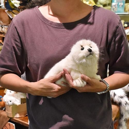 Hansa White Seal Animal Plush Toy - 12" thumbnail 2