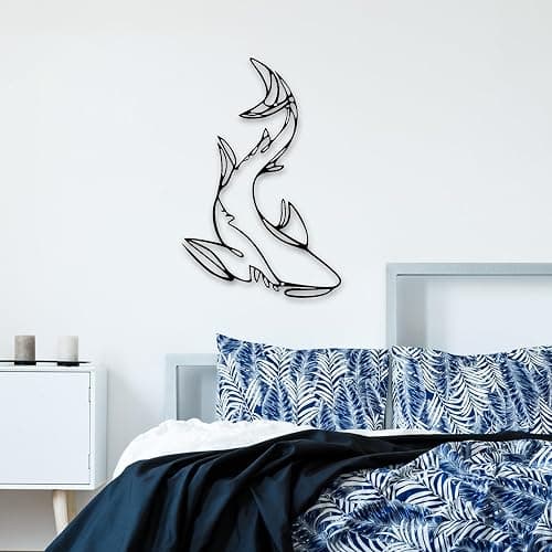 Xedatric Shark Metal Wall Decor – Striking Nautical Wall Sculpture for Bathroom, Room & Home – Durable Marine Animal Art, Rust-Resistant Coastal Decor & Unique Gift Idea thumbnail 3