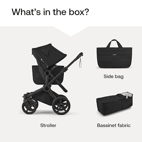 Bugaboo Donkey 6 Single-to-Double Convertible Stroller - Heritage Black | Side-by-side design, newborn and toddler use, XL storage basket, one-hand steering thumbnail 9